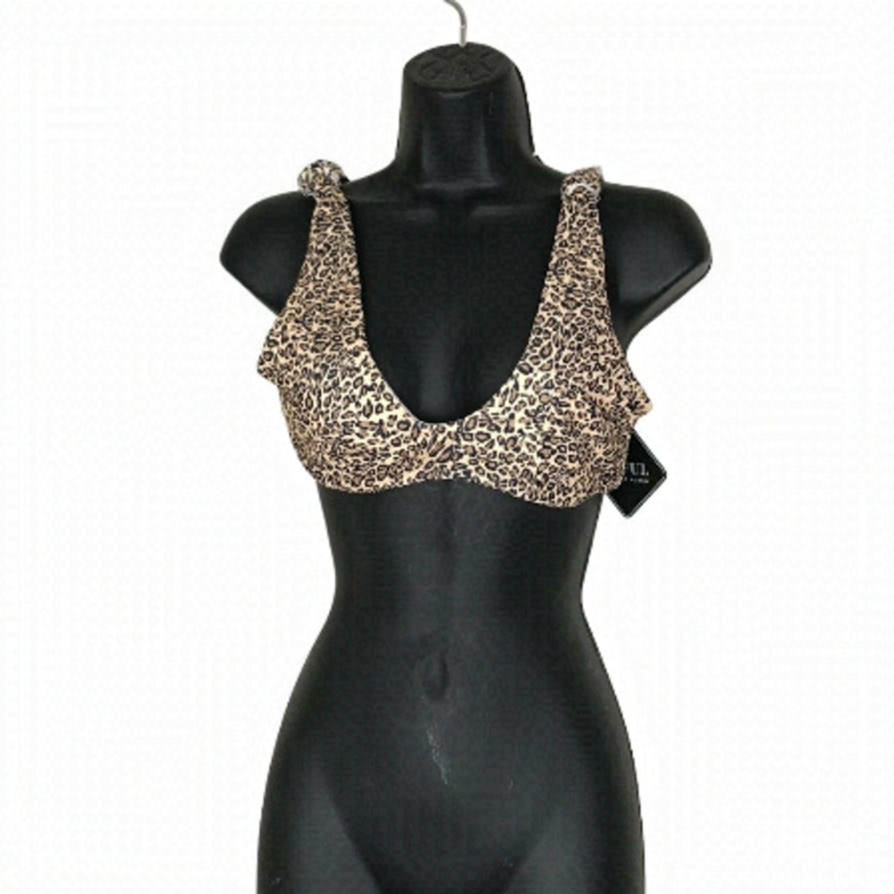 NWT Zaful Leopard Print  Bikini Top Size 8